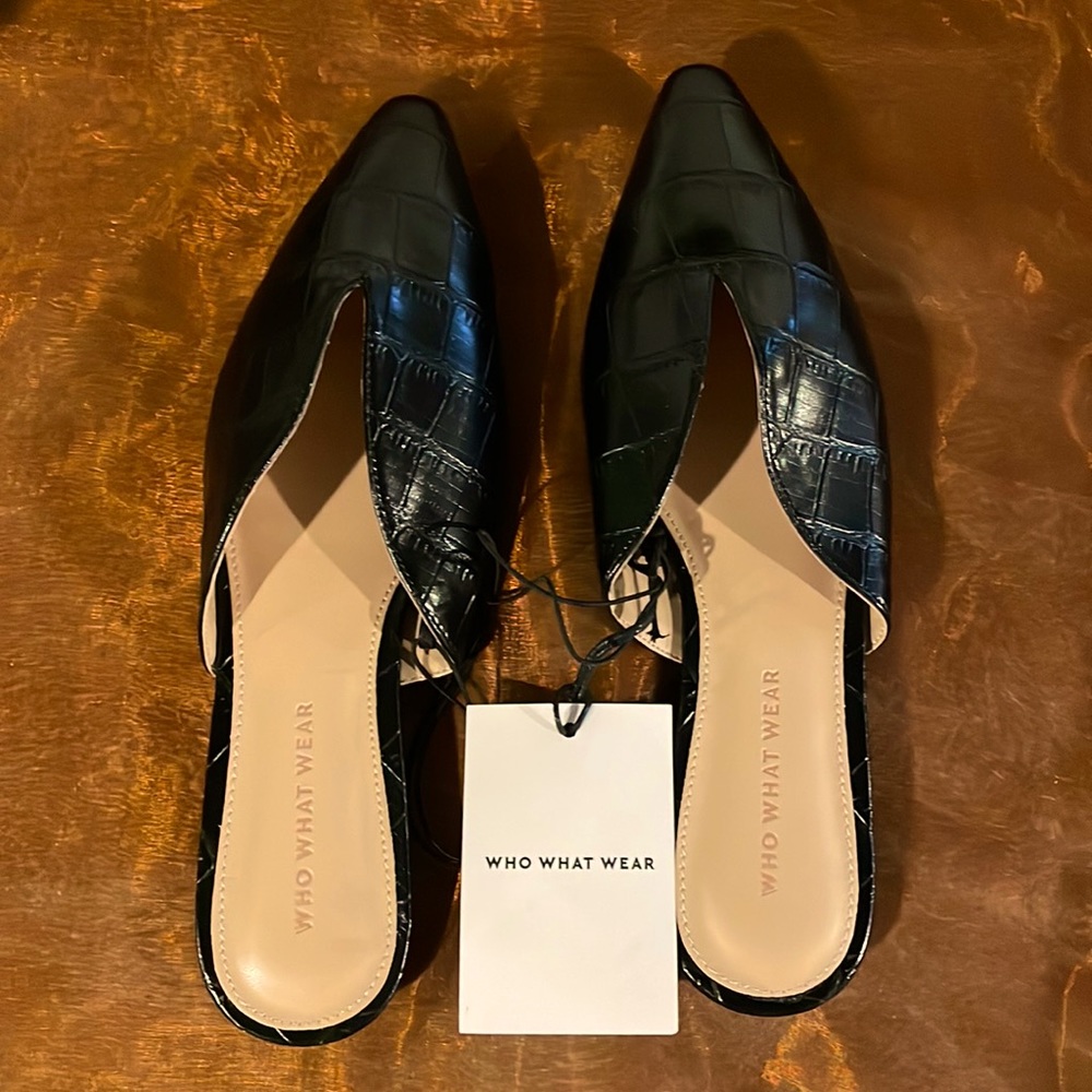WhoWhatWear for Target Payton Mules in Black croc patent 7.5 - Picture 2 of 5